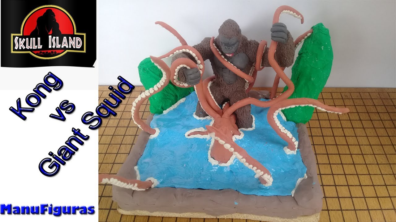 GIANT SQUID vs KONG WITH CLAY/PLASTILINA. Kong: Skull Island,