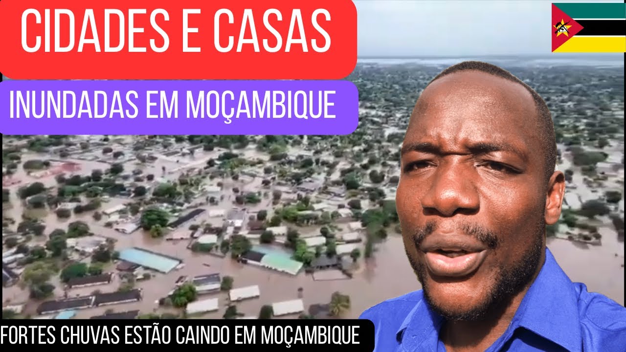 CIDADES E CASAS INUNDADAS EM MOÇAMBIQUE-ÁFRICA