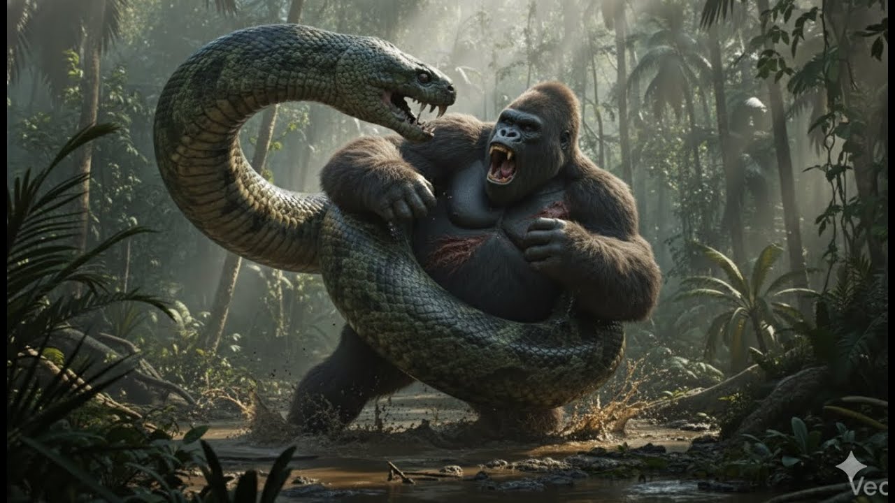 King kong save turtle from Titanoboa।। King kong vs Titanoboa  Prehistorical video