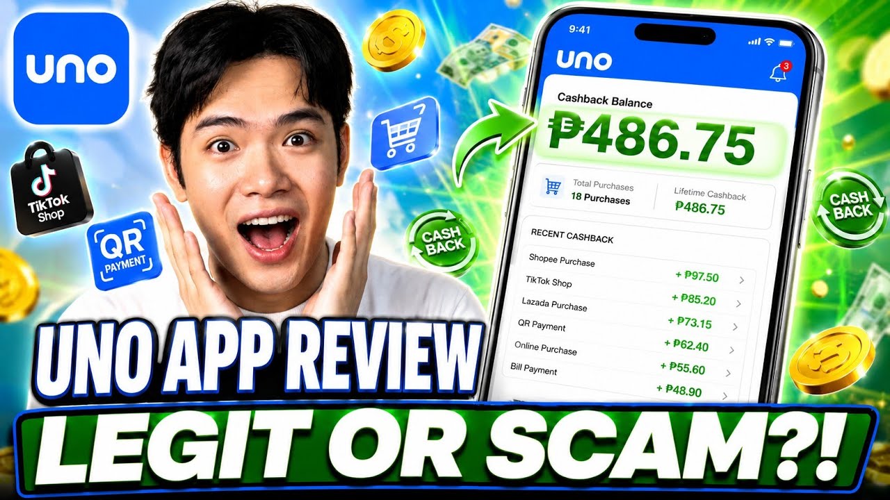 UNO App Review: Legit ba o Scam? ₱486.75 Cashback Proof! 🇵🇭