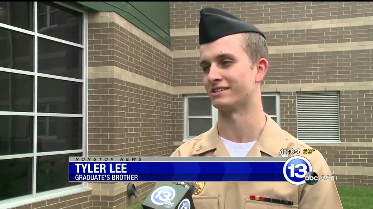 Sailor surprises his sister at graduation