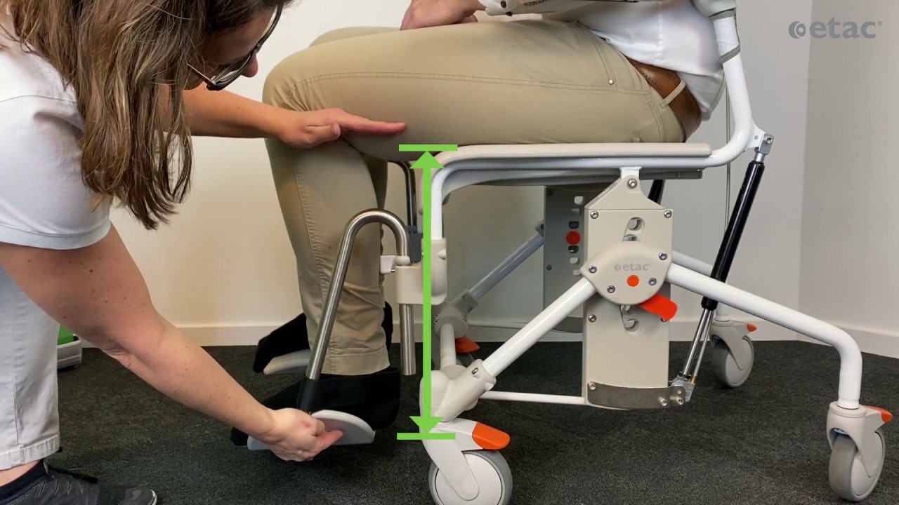 Etac Swift Mobil Tilt-2 - Adjustment of footrest