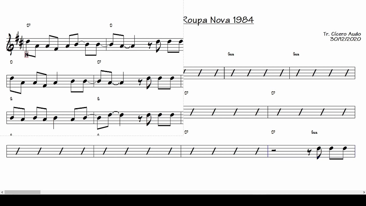 Whisky a Go Go - Roupa Nova 1984 (Sax Tenor Bb) [Partitura playback]