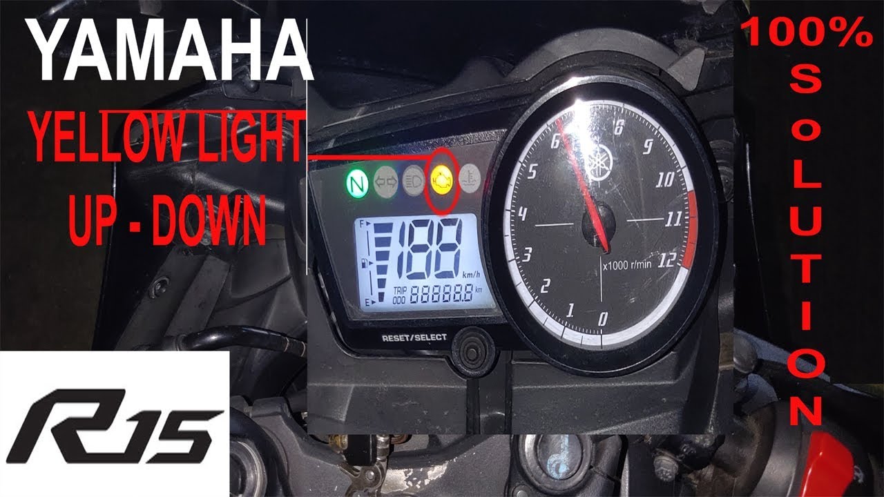 yamaha R15 Orange yellow meter light blinking 100% solution