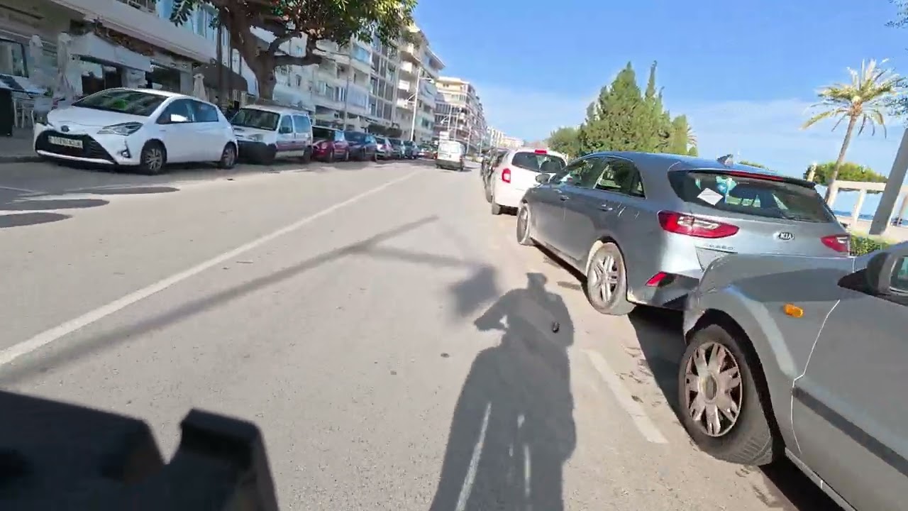 Sunny afternoon bike ride at the Altea bay  in Spain