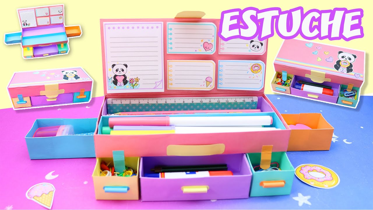 Estuche de PAPEL PANDÍN 🐼 - LAPICERA de Cartulina super FÁCIL | Manualidades aPasos