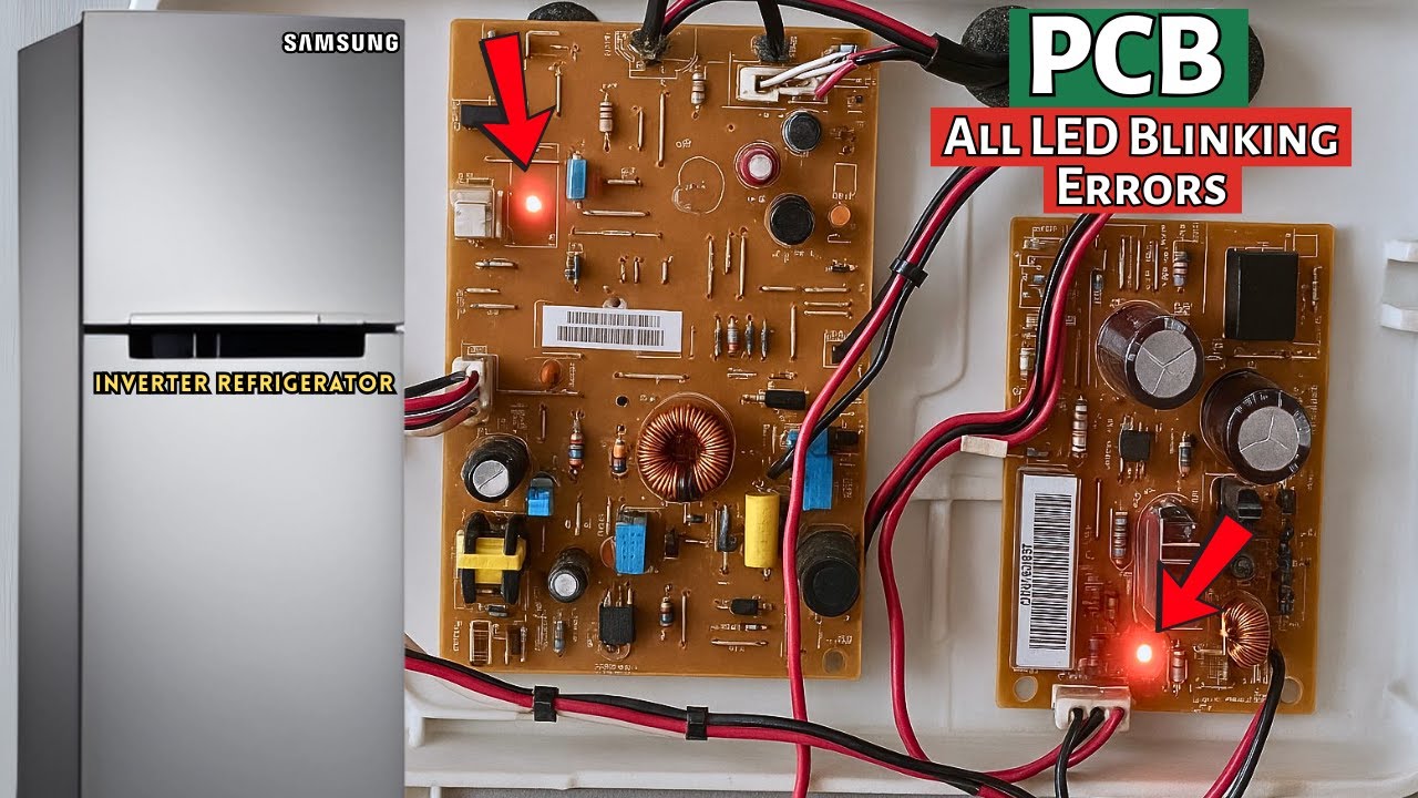 PCB инвертора холодильника Samsung привела мигающие коды ошибок 1/2/3/5/6/9/11/13 времени