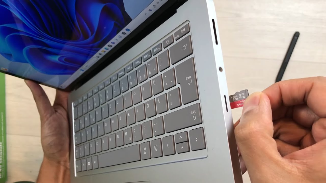 Microsoft Surface Laptop Studio 2 - How to Insert Micro SD Card & Move Apps to SD Card