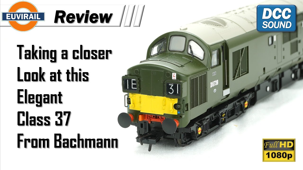 Обзор: Bachmann Class 37/0 32-791DS D6739, BR зеленый, маленькая желтая панель - звук DCC установлен