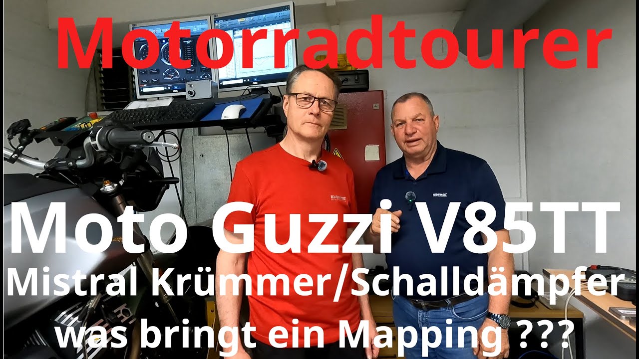 Motorradtourer - Moto Guzzi V85TT mit Mistral Krümmeranlage und Schalldämpfer - besserer Motorlauf ?