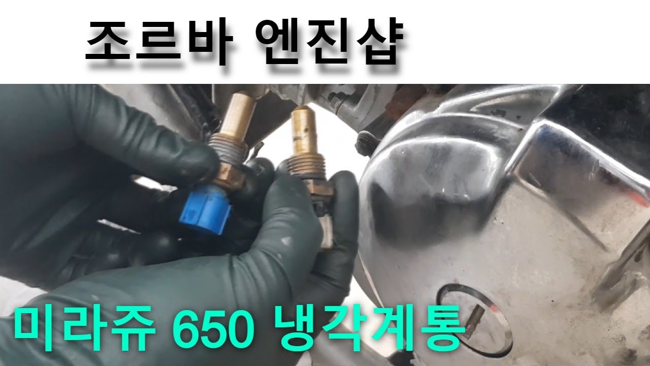 미라쥬 650 냉각계통 수리 (수온스위치, 스위치 커넥터, 냉각수 주입, 누수 수리) coolant, thermo switch