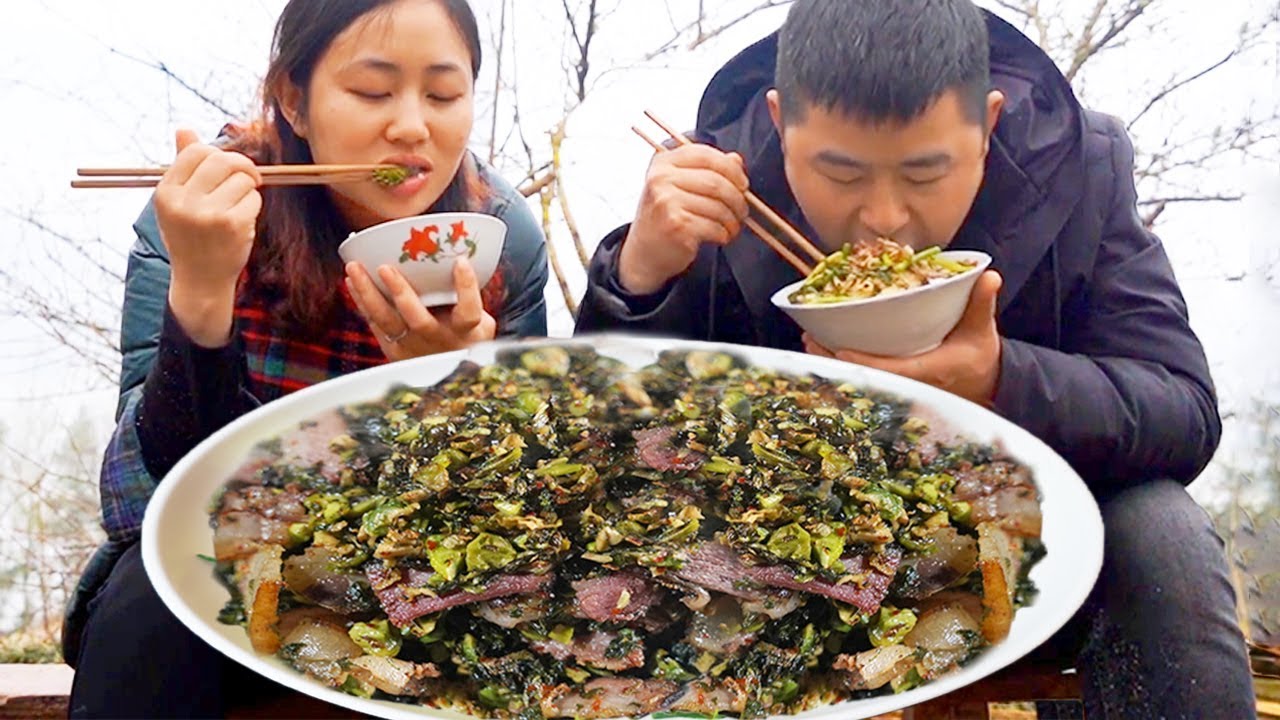 【超小厨】全家做四川魔芋，小杨下厨&ldquo;咸菜炒腊肉&rdquo;，媳妇的手艺就是牛，必须再来碗饭！