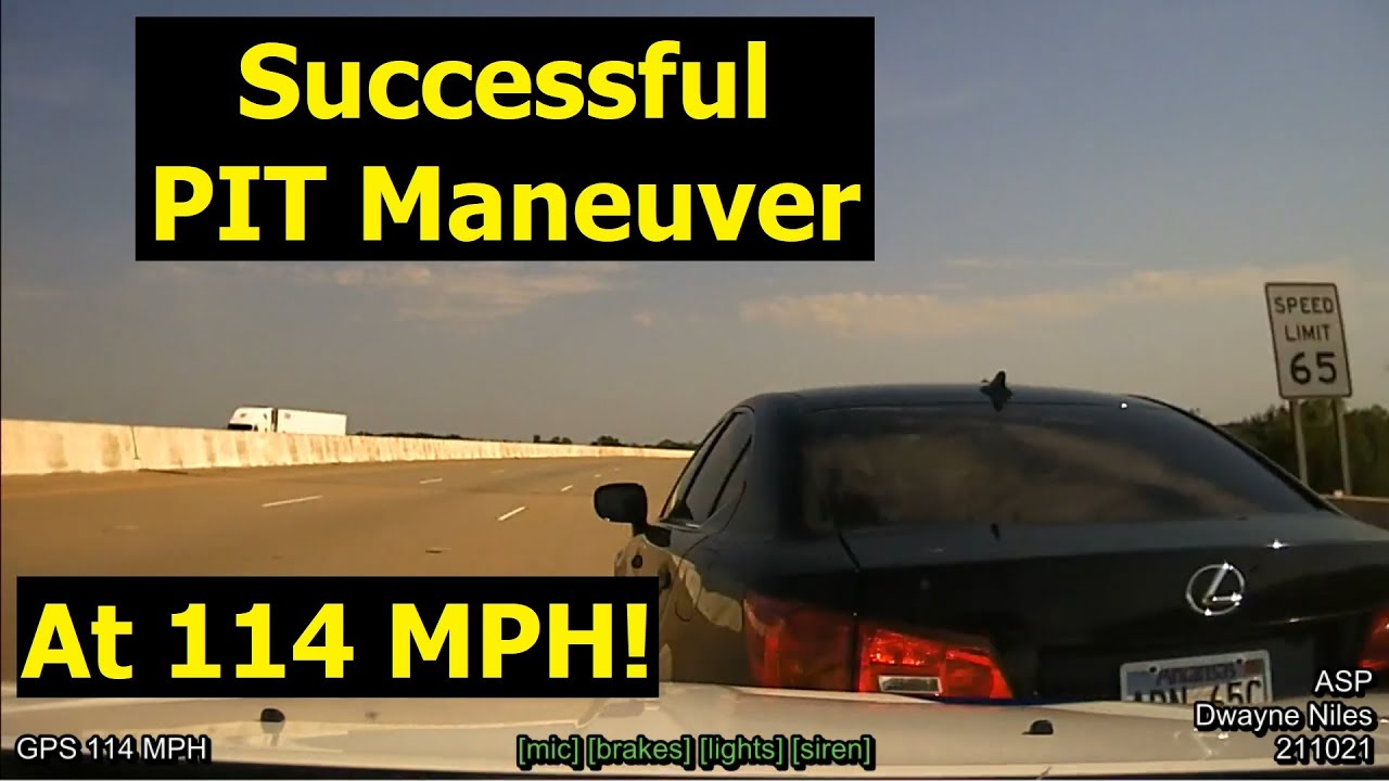 Arkansas State Police successful PIT maneuver at 114 MPH. Driver runs from traffic stop -  Flips car