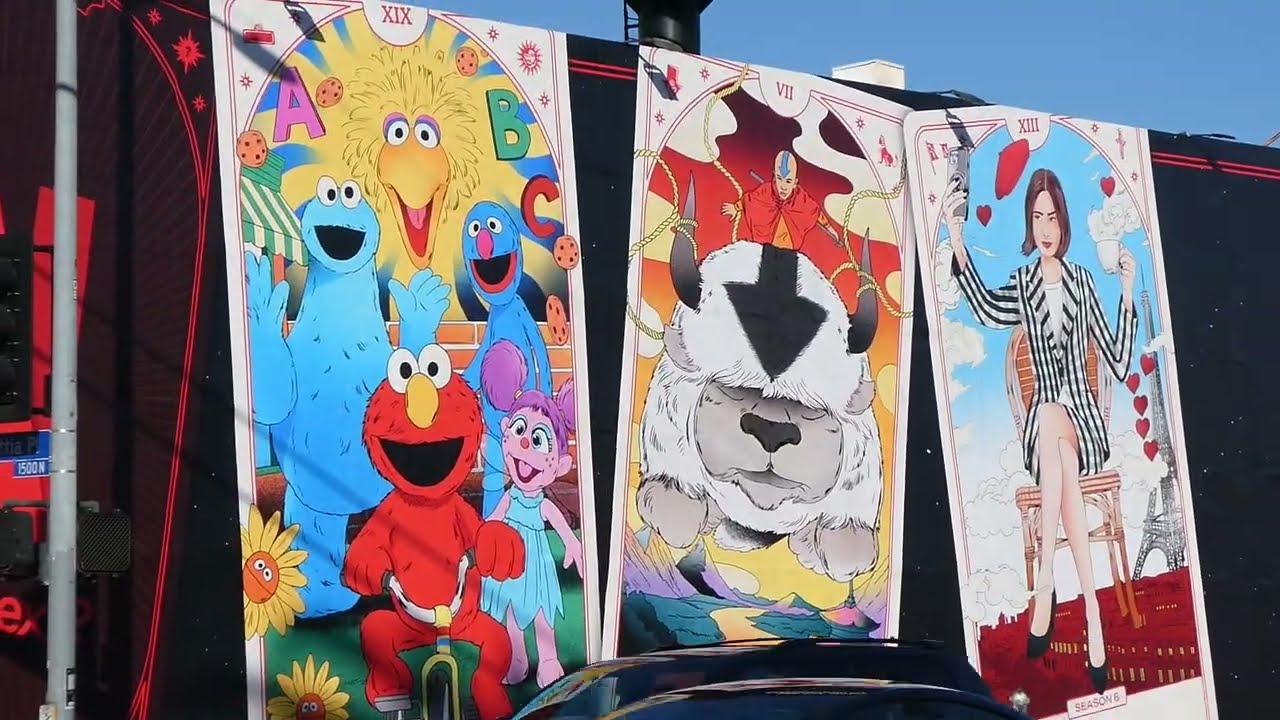 Netflix Billboard Mural Sunset Blvd Los Angeles California USA January 10, 2026