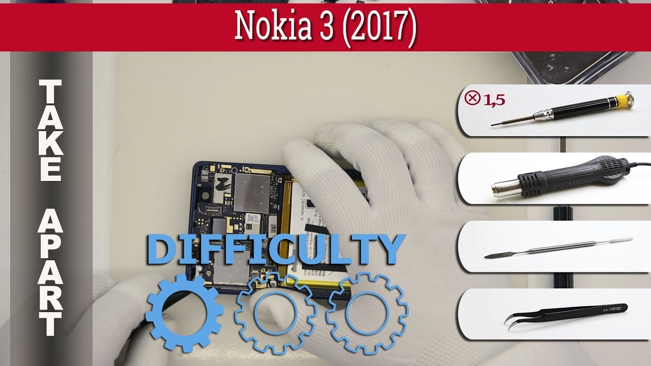 How to disassemble 📱 Nokia 3 (TA-1032) 2017 Take apart Tutorial
