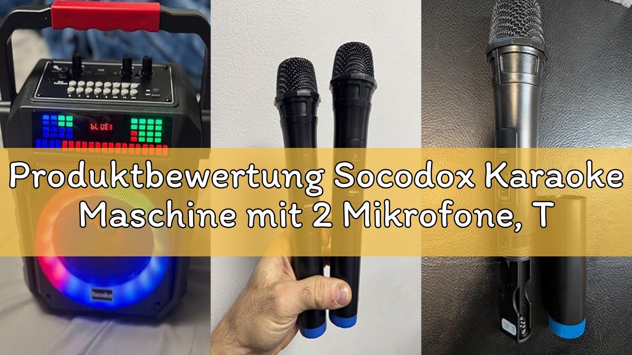 Produktbewertung Socodox Karaoke Maschine mit 2 Mikrofone, Tragbaren Bluetooth Lautsprecher Box für