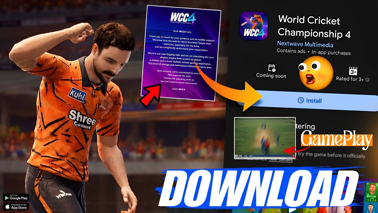 😲Download Now! WCC4 New Official Cricket Game | Big Update | Wcc4