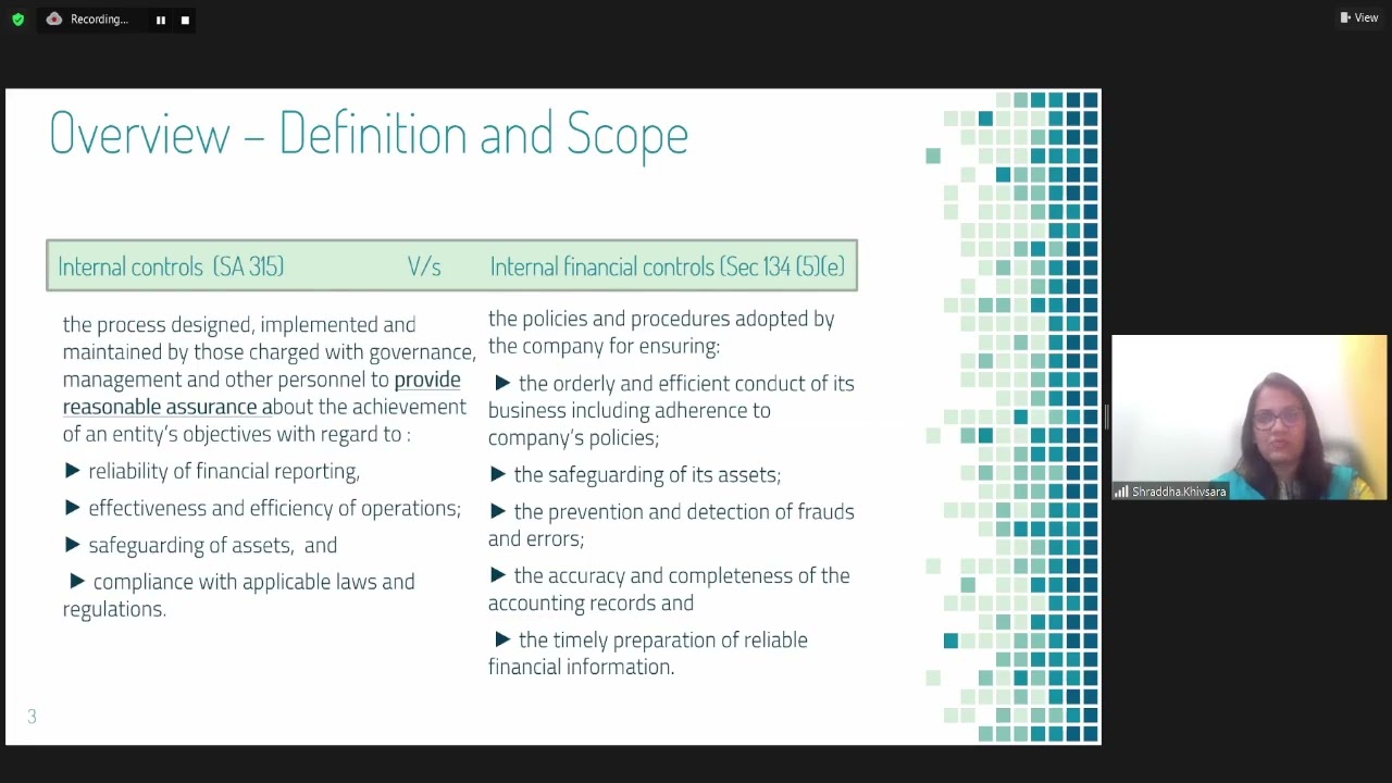 Webinar on “Audit of Internal Financial Control over Financial Reporting” - 31102022