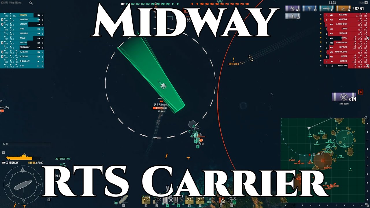 World of Warships: RTS-геймплей авианосца — Midway
