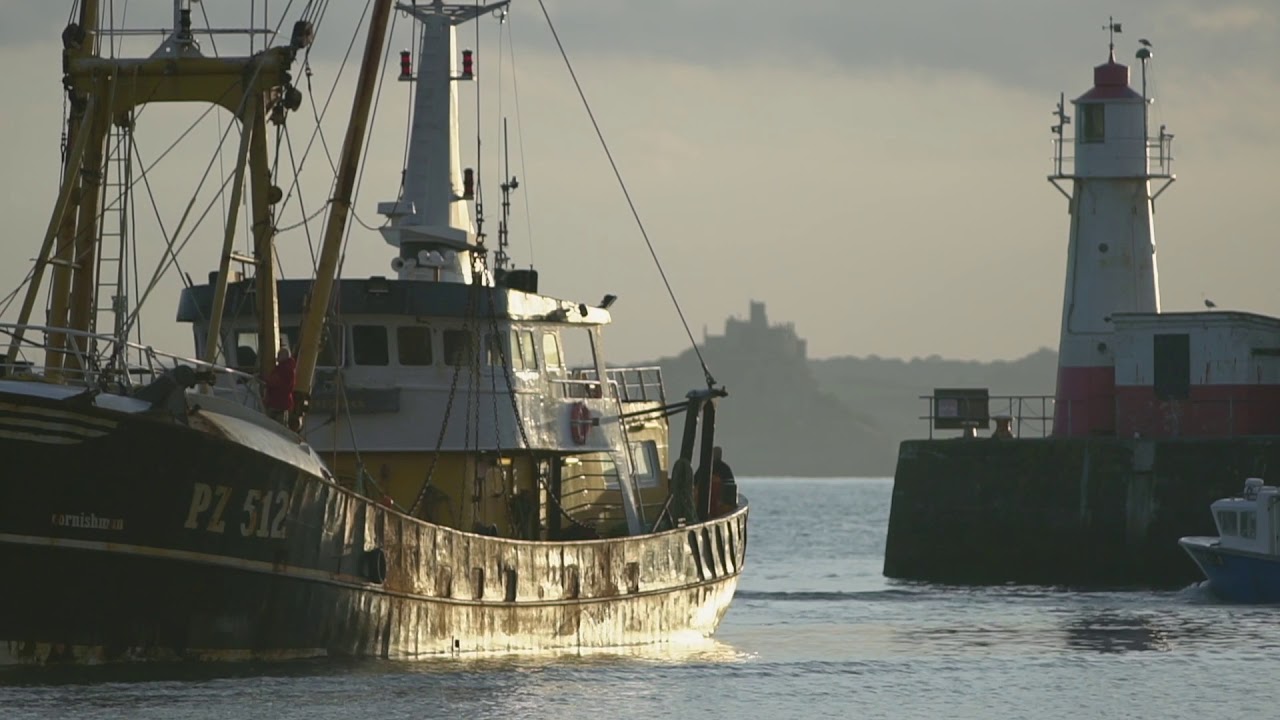 FV Cornishman entering Newlyn Harbour.