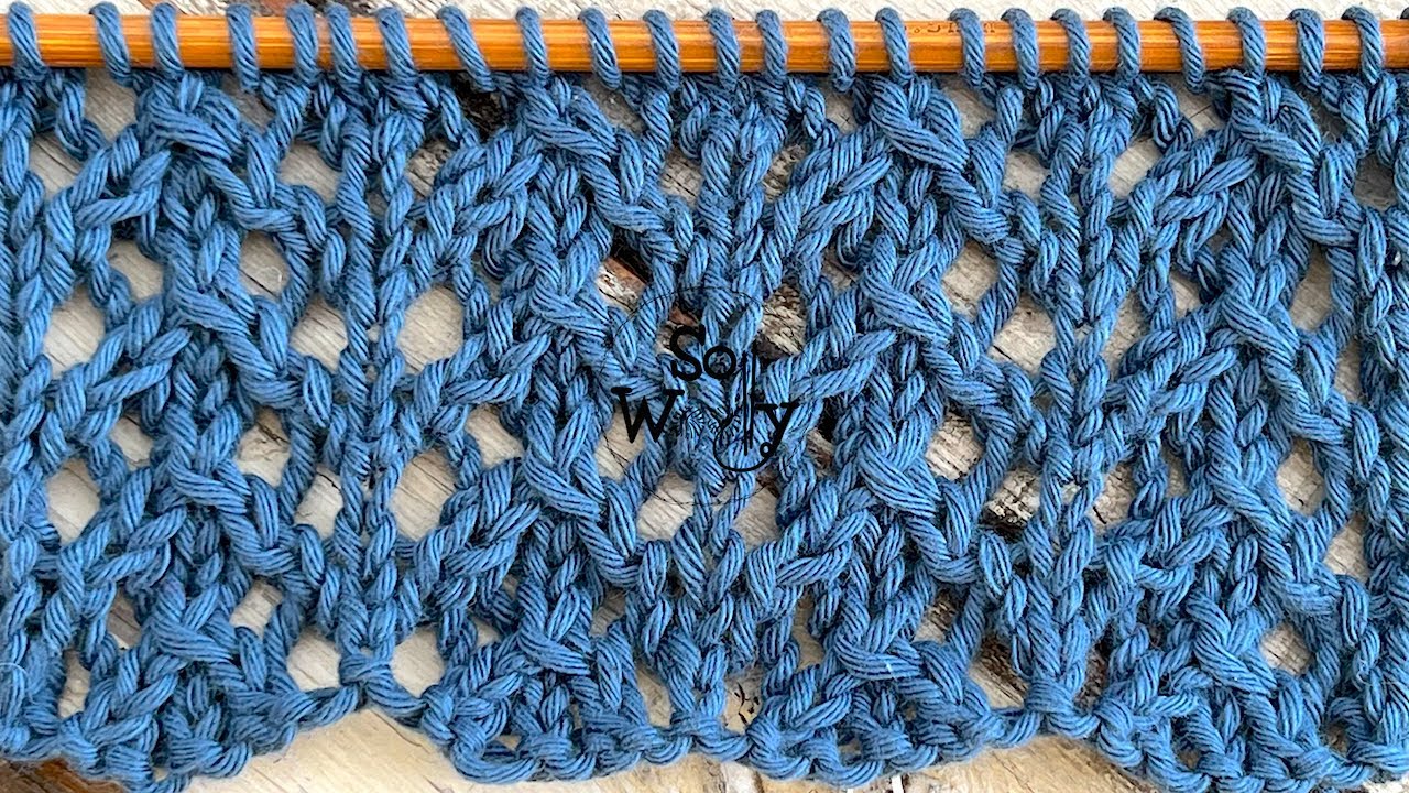 How to knit an easy Lace stitch pattern (4 rows only!) -  So Woolly