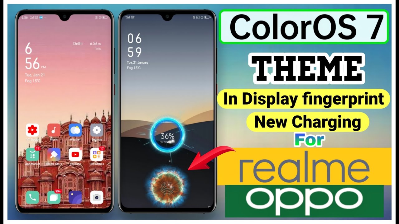 ColorOS 7 Theme With indisplay fingerprint For Realme and Oppo | ColorOS 7 theme