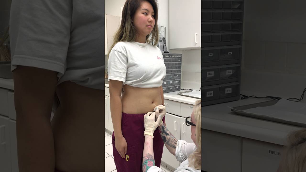 Beautiful Opal Navel Piercing