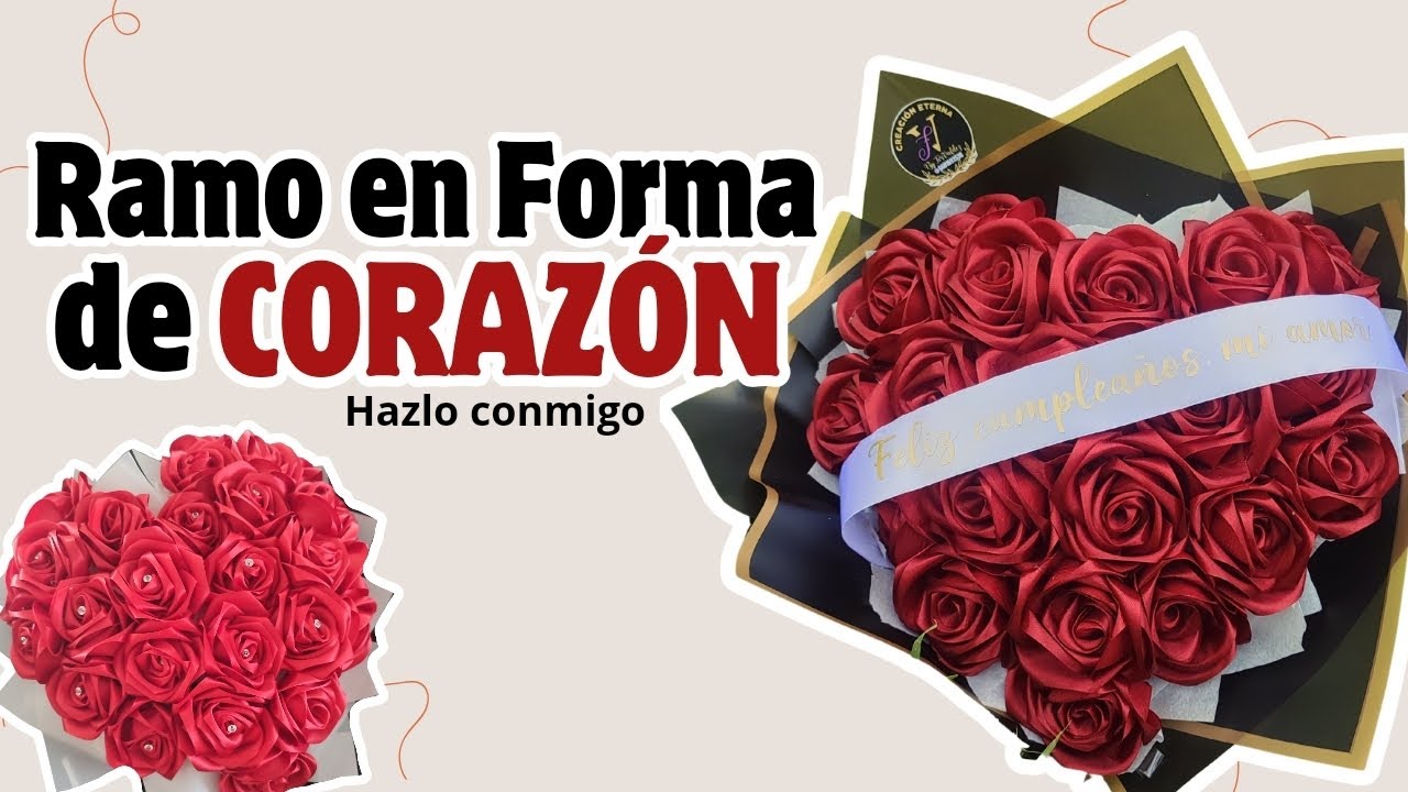 Tutorial | Ramo de buchon Corazón para este 14 de Febrero | Rosas Eternas | Ribbon