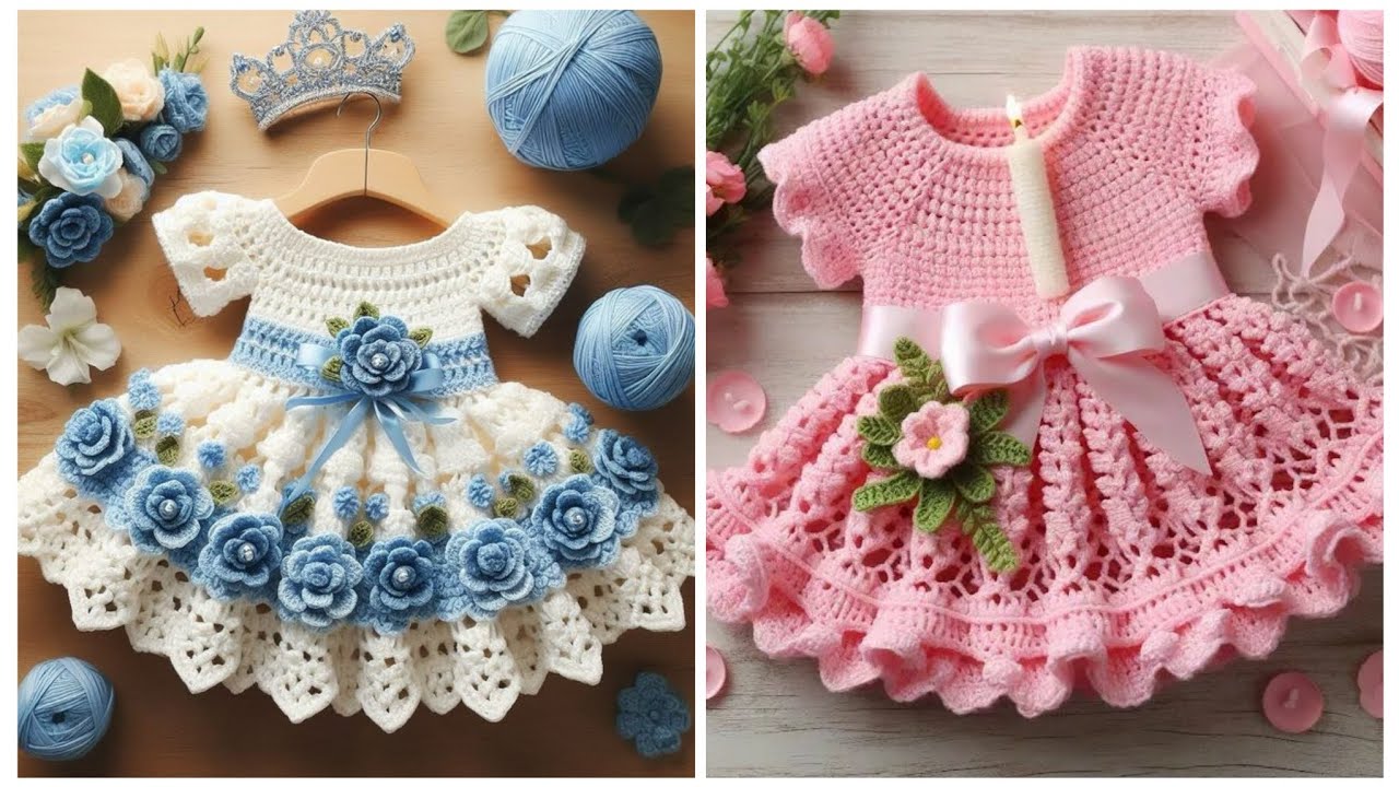 Top 50 latest crochet baby frocks design 