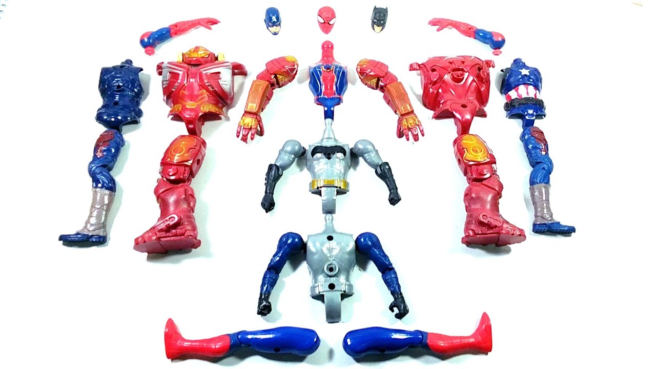AVENGERS SUPERHERO TOYS SPIDER-MAN3 VS BATMAN VS HULK BUSTER VS CAPTAIN AMERICA...