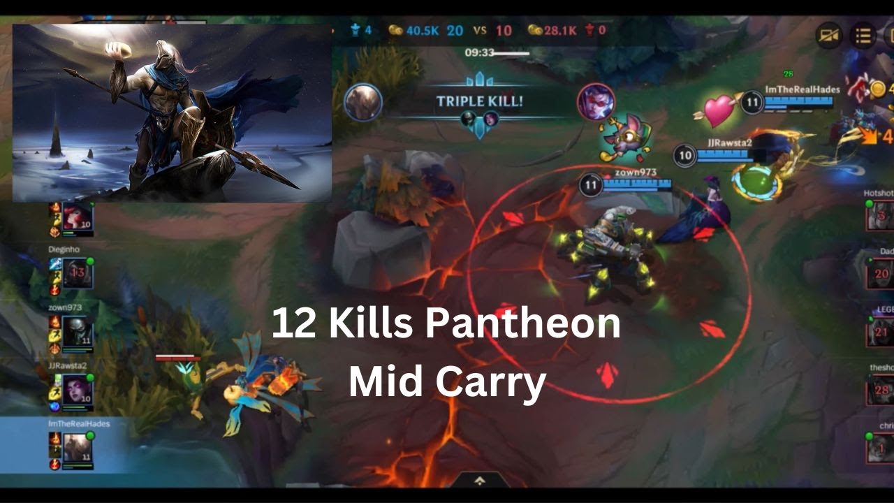 Pantheon Mid Carry 12 Kills Season 9