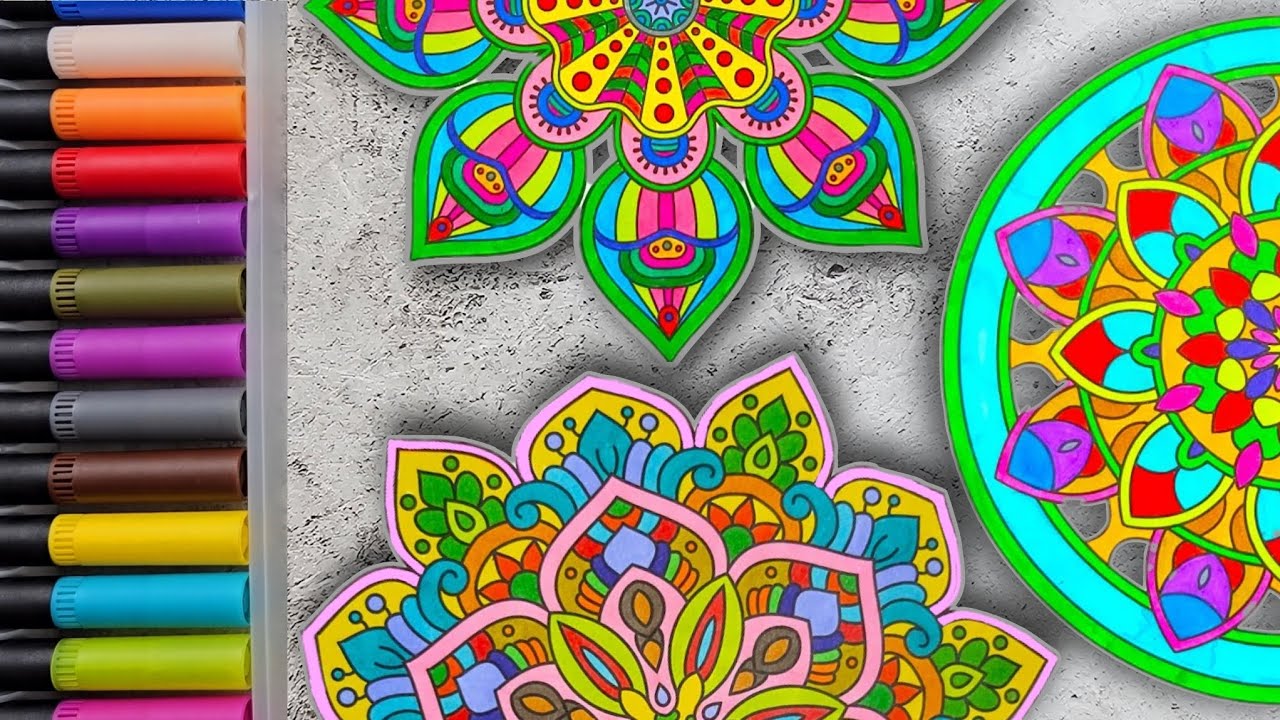 Triple Mandala ASMR | Pure Marker Sounds for Deep Focus