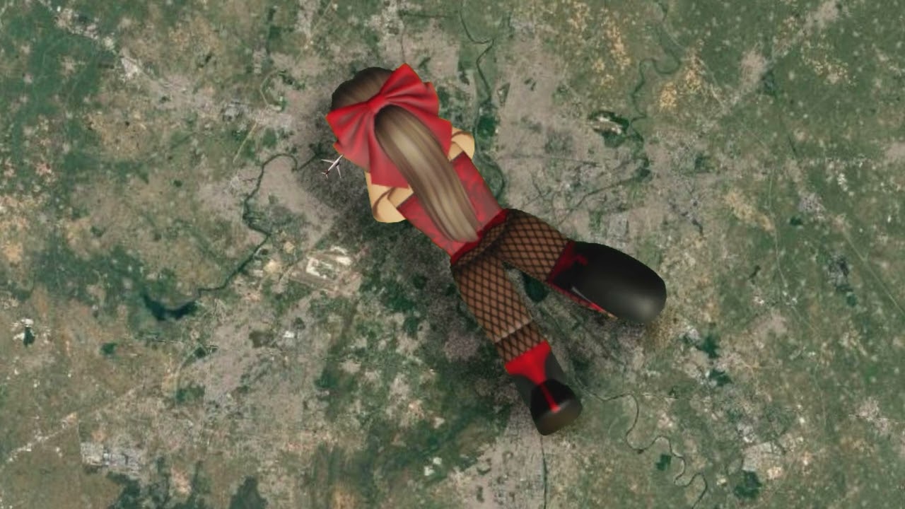 Giantess Belle Laying over City [Google Earth]
