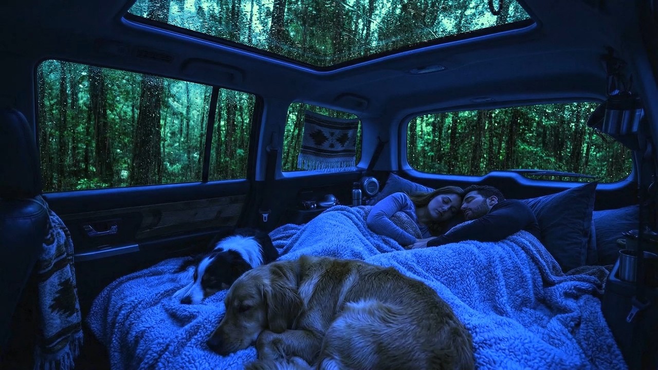 Fall asleep in 5 minutes with Rain on Camper Van Roof | Cozy Sleep Ambience
