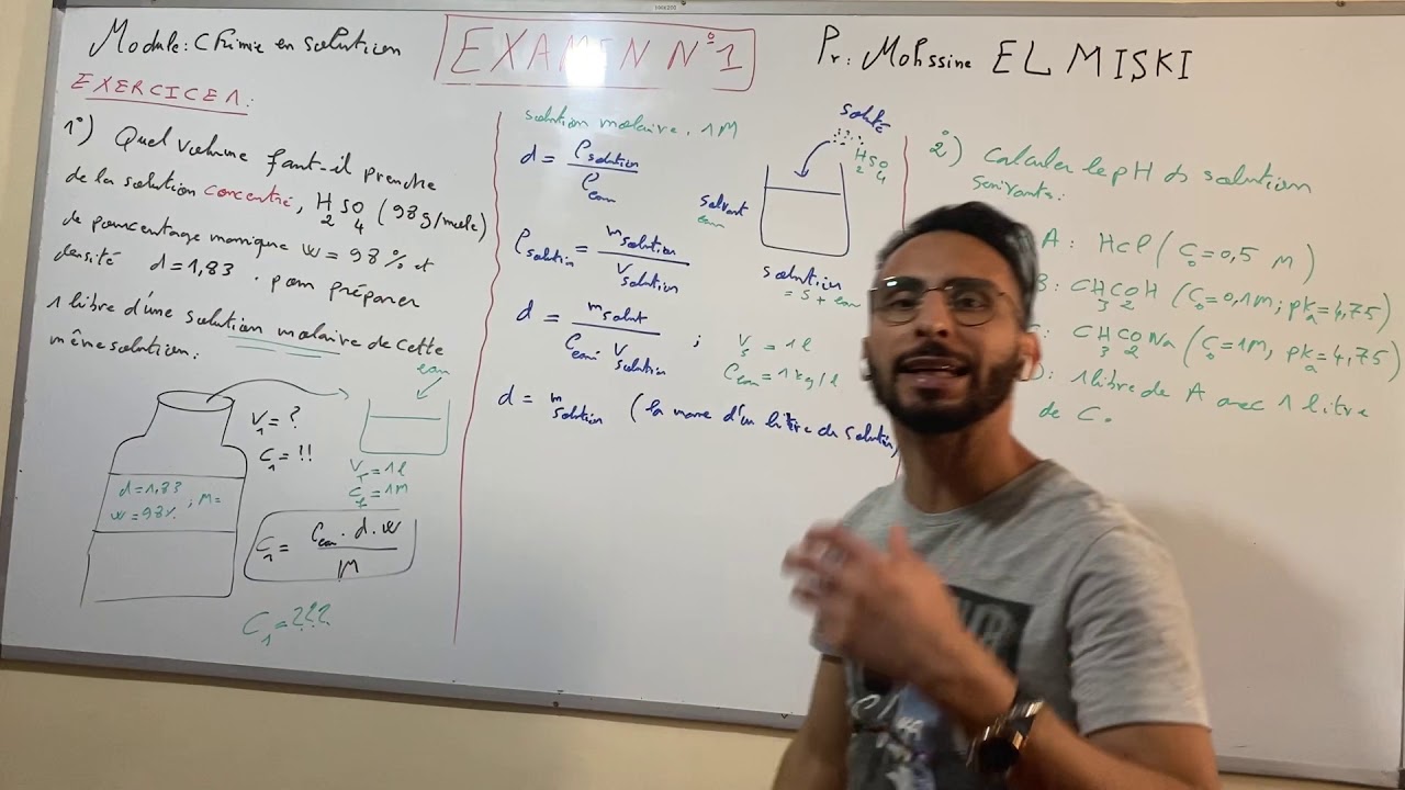 Examen 1 chimie en solution (préparation aux examens )