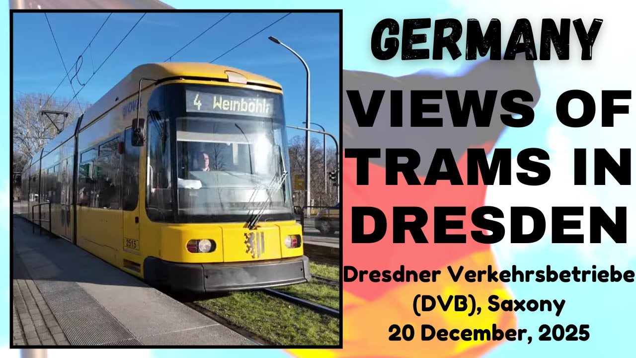 Виды трамваев в Дрездене: Dresdner Verkehrsbetriebe (DVB), Саксония, Германия - 20 декабря 2025 г.