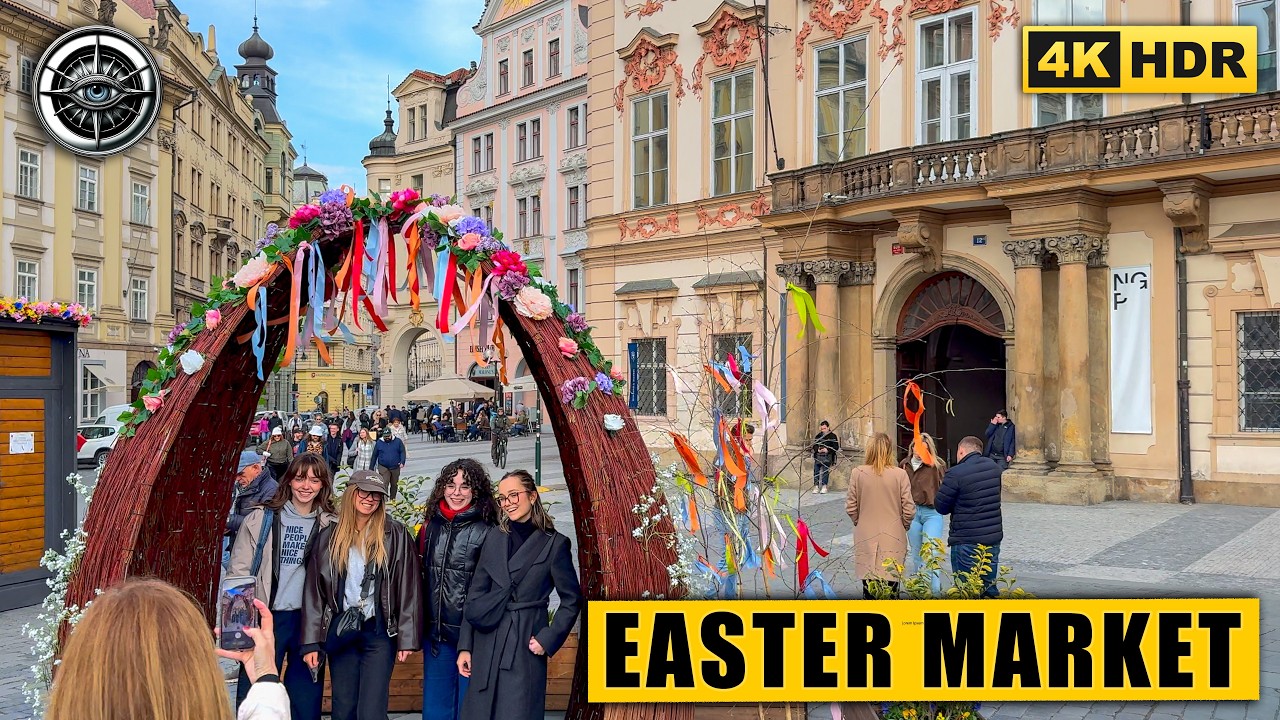 Prague Easter Market 2026 Opening! 🐣 Old Town Square Spring Walk 4K HDR ASMR