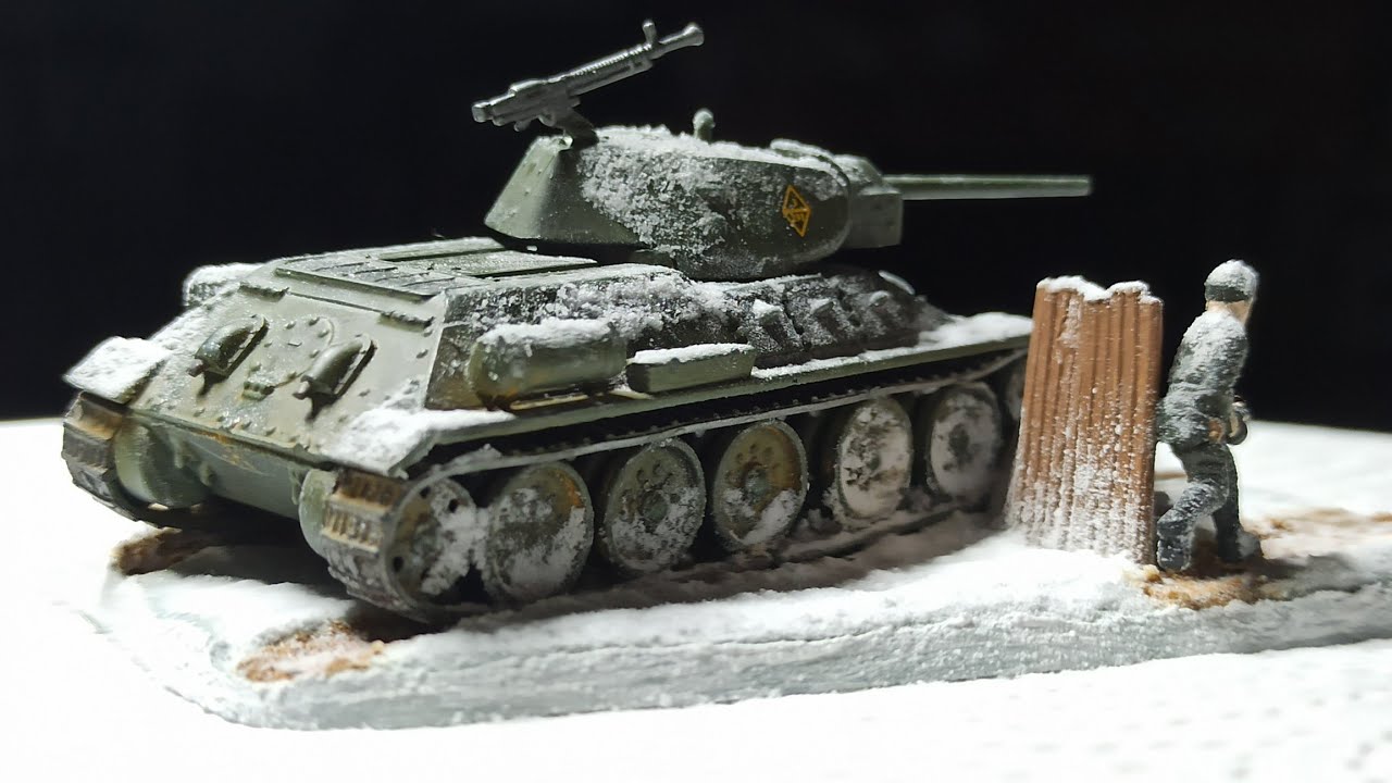 Diorama WWII Red Army T-34/76 model kit 1/76 (Revell)