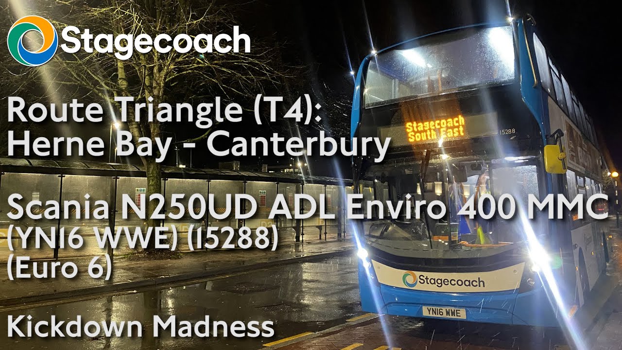 Kickdown Madness | Stagecoach SE Route T4 | YN16 WWE (15288) | Scania N250UD ADL E400 MMC