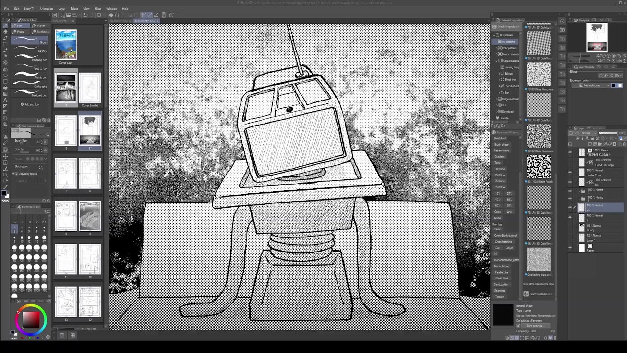 Drawing an original one shot manga: Completing pages! 6/44