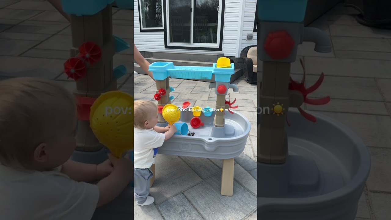 So far we loveee our water table from Costco!! #firsttimemom #newmom #watertable #kidssummeractivity
