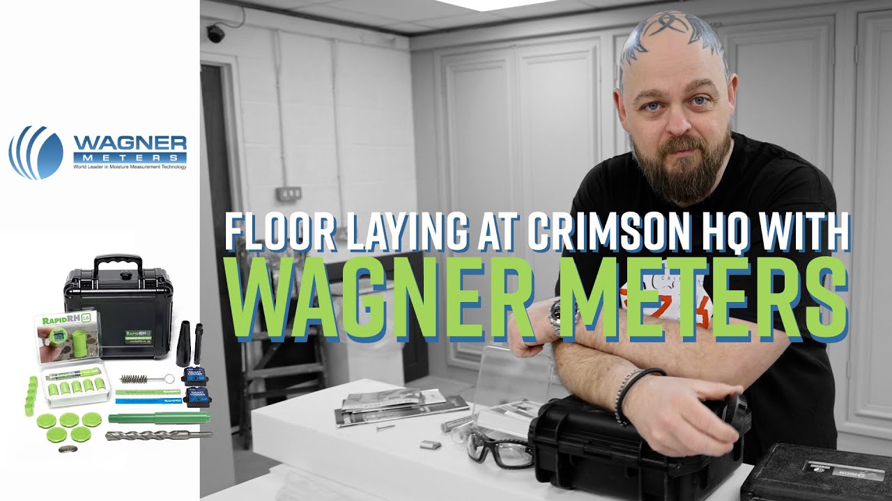 Floor laying at Crimson HQ with Wagner Meters Concrete Moisture Test Starter Kit+ with Rapid RH® L6