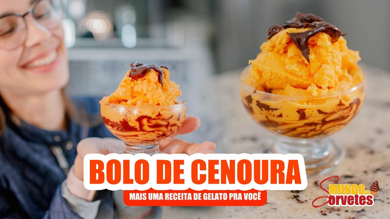 Sorvete caseiro - Sorvete de bolo de cenoura - Bolo de Cenoura - Mundo de Sorvetes - Receitas