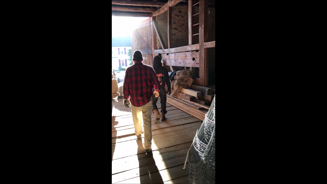 Wire Basketrs and Burlap being stored in a real old barn in Bucks County