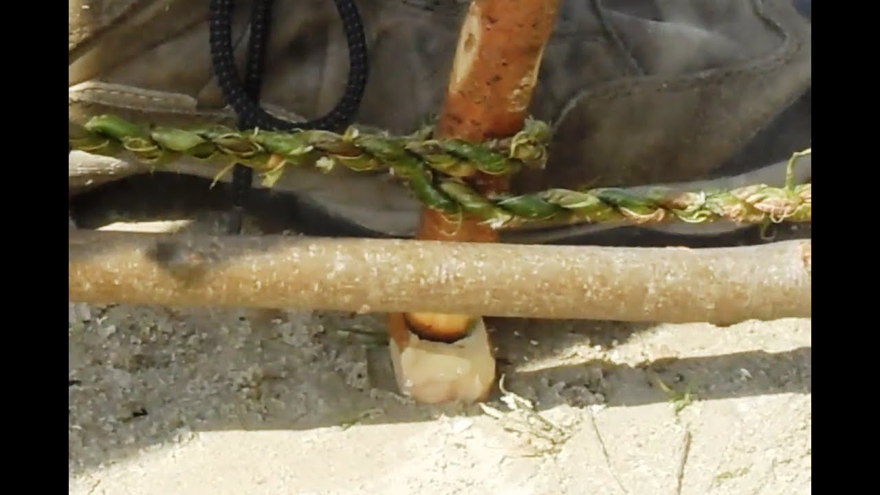 Feuer bohren / bowdrill mit Hartriegelschnur