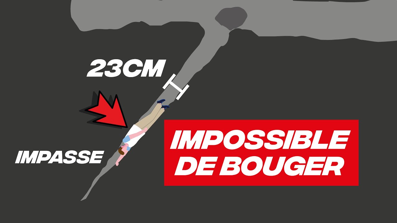 Coincé dans une fissure de 23cm de largeur ?