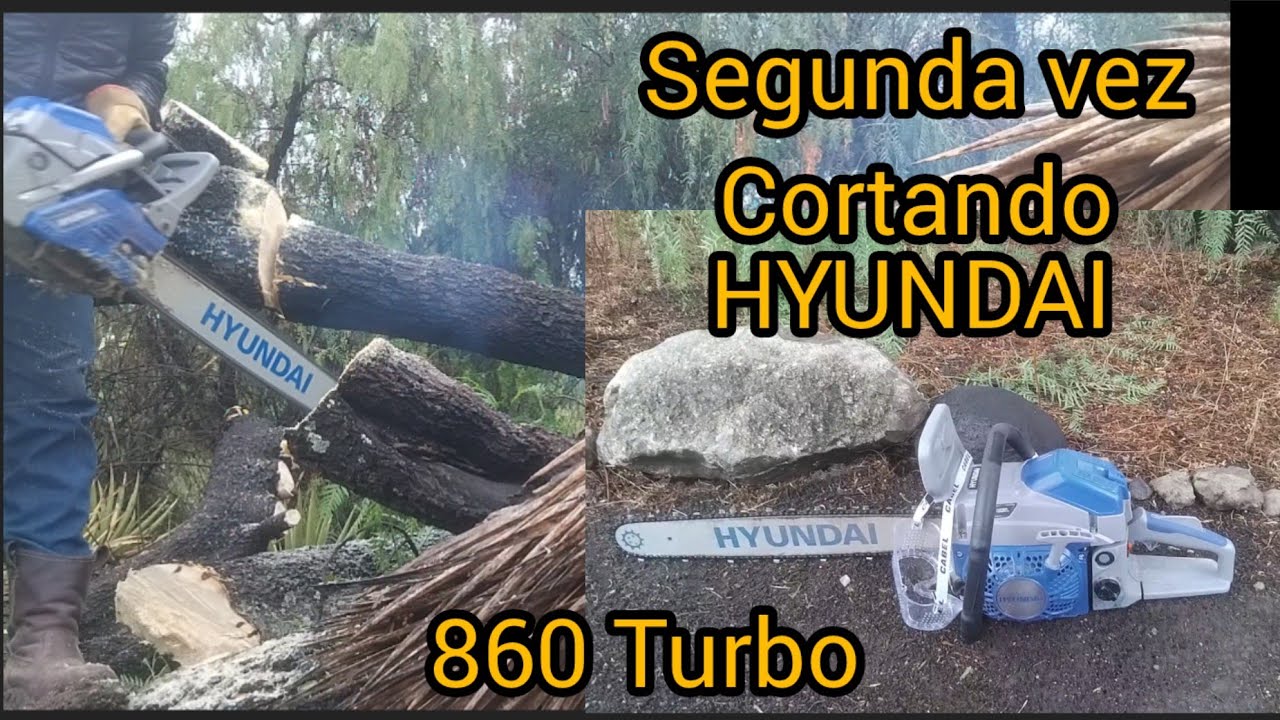 Segunda vez que vamos a cortar con la motosierra nueva, HYUNDAI 860 Turbo