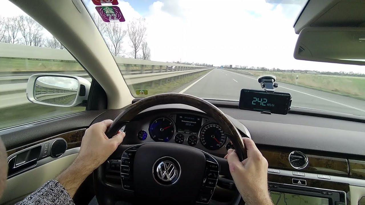 VW Volkswagen Phaeton 3.0 V6 TDI Autobahn Test Drive No Speed Limit Top Speed