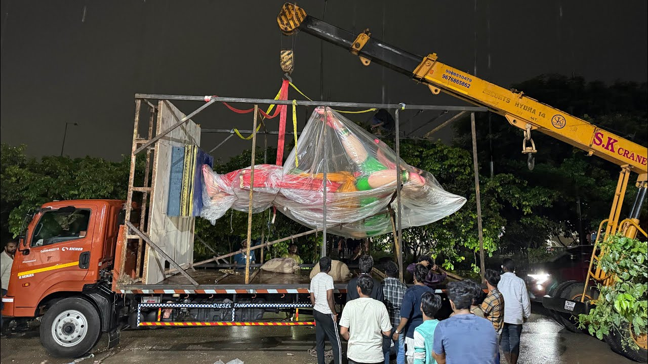 Big Ganesh Aagman 2025 At Hyderabad | Godess Vinayaki Ganesh Transporting From Jalpally To Nalgonda