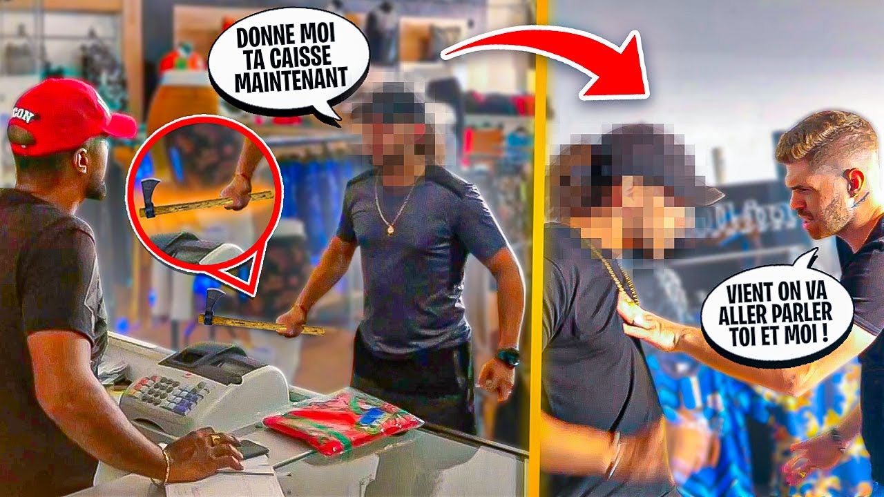IL BRAQUE UN MAGASIN AVEC UNE BATE DE BASEBALL ! ( CAM OFF )